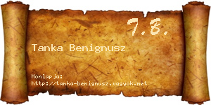 Tanka Benignusz névjegykártya